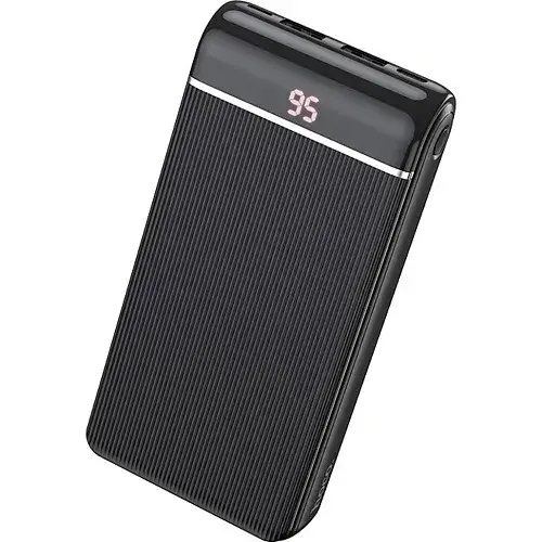 Батарея портативна Hoco J59A Famous Micro/Lightning/Type-C LCD 20000 mAh Black