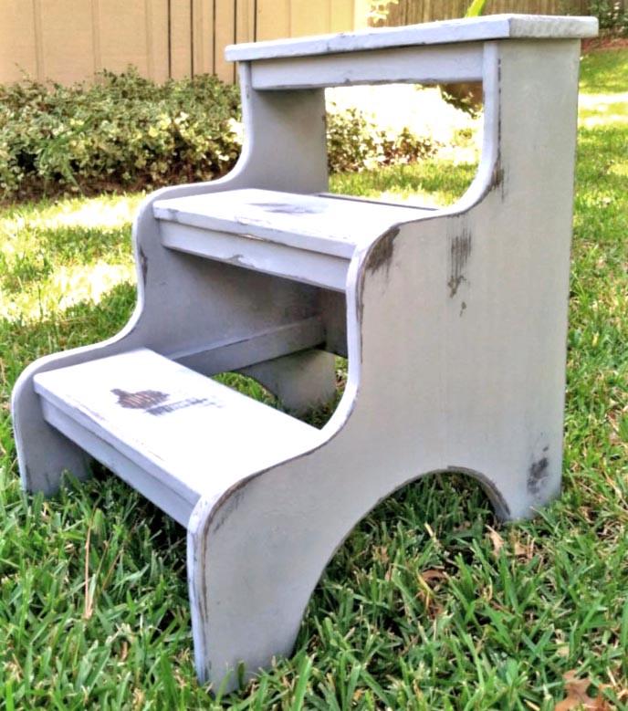 Скамейка-ступенька из дерева Сагер Шебби (ССТ-003121)