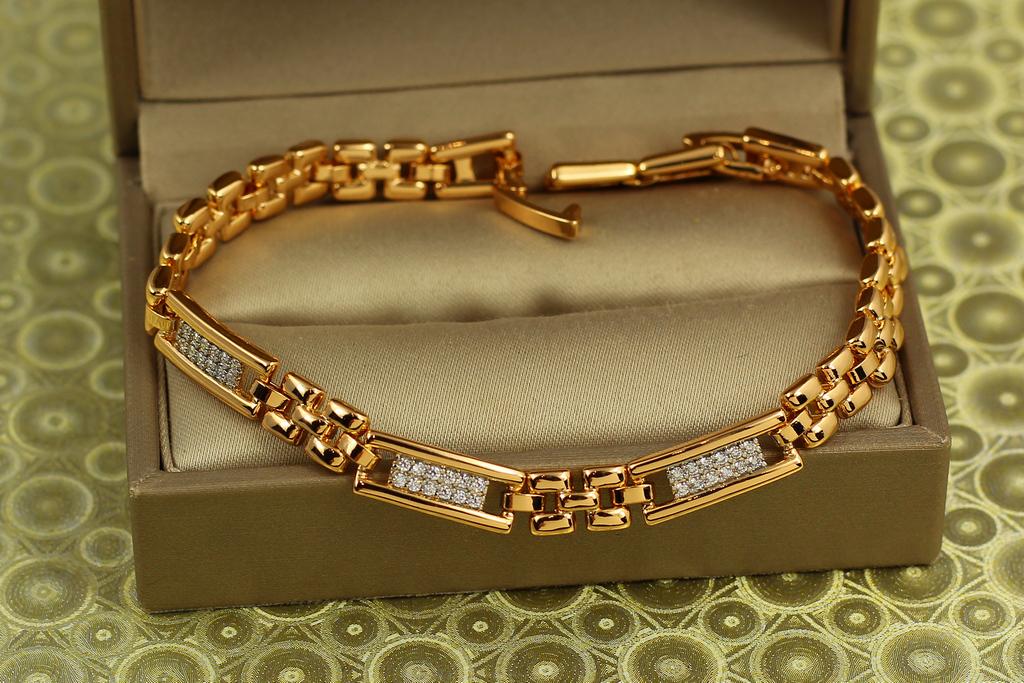 Браслет Xuping Jewelry тройка с родием 19 см 6 мм Золотистый (29901009)