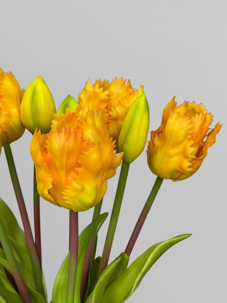 Букет штучних кучерявих тюльпанів 5 шт. 40 см Жовтий (К07048) - фото 8