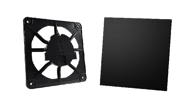 Вентиляційна решітка AirRoxy dRim grill та скляна панель Чорний матовий (02-380174)