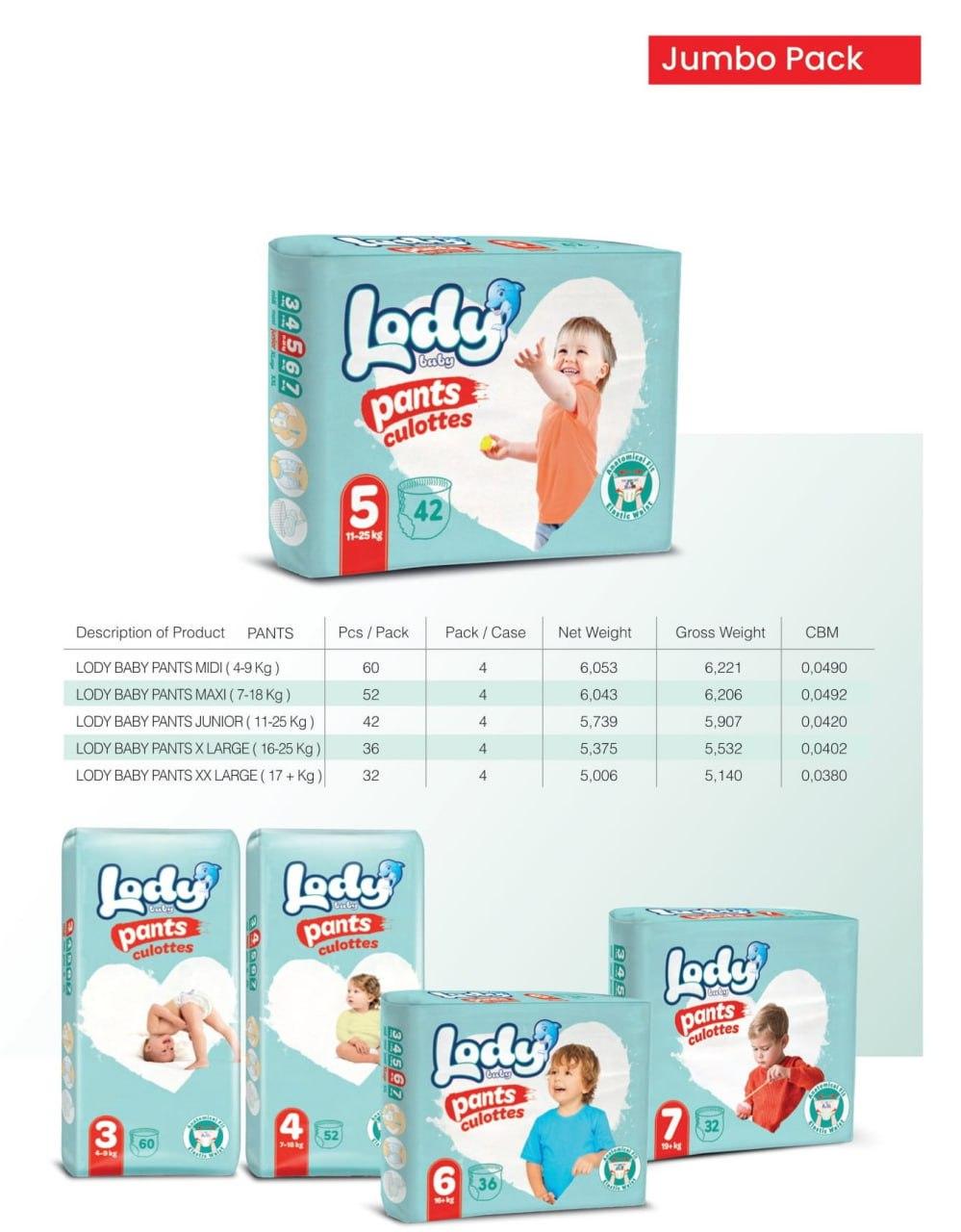 Подгузники-трусики дышащие детские LODY AIR JUMBO XXL р. 7 19+ кг 32 шт./уп. (2775754479) - фото 2