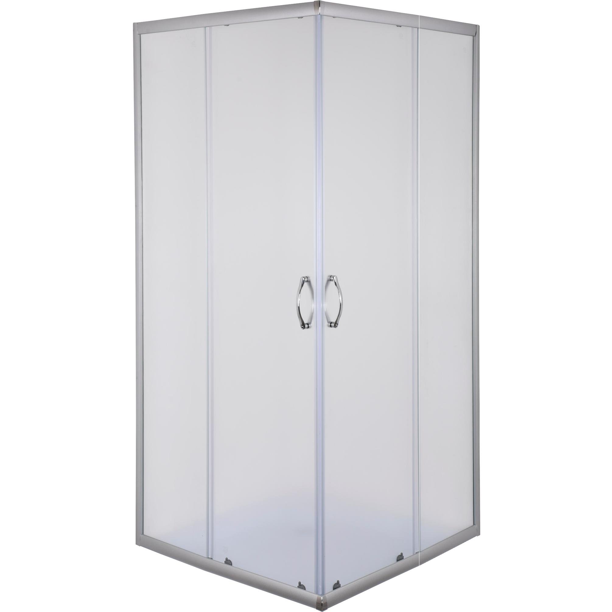 Душова кабіна квадратна Bravo ODRA N80FS матове скло 4 мм без піддону розсувні двері 80х80 см (ODRA N80FS)