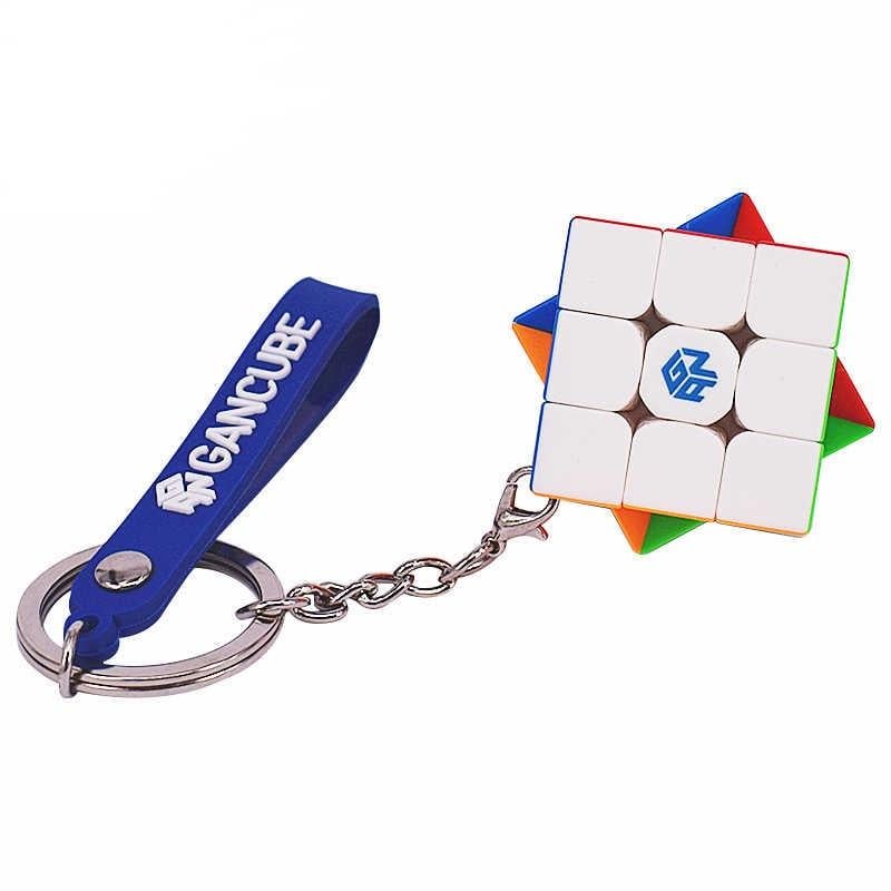 Головоломка кубик-брелок Gan Keychain 3 см stickerless 3x3 (134206) - фото 3