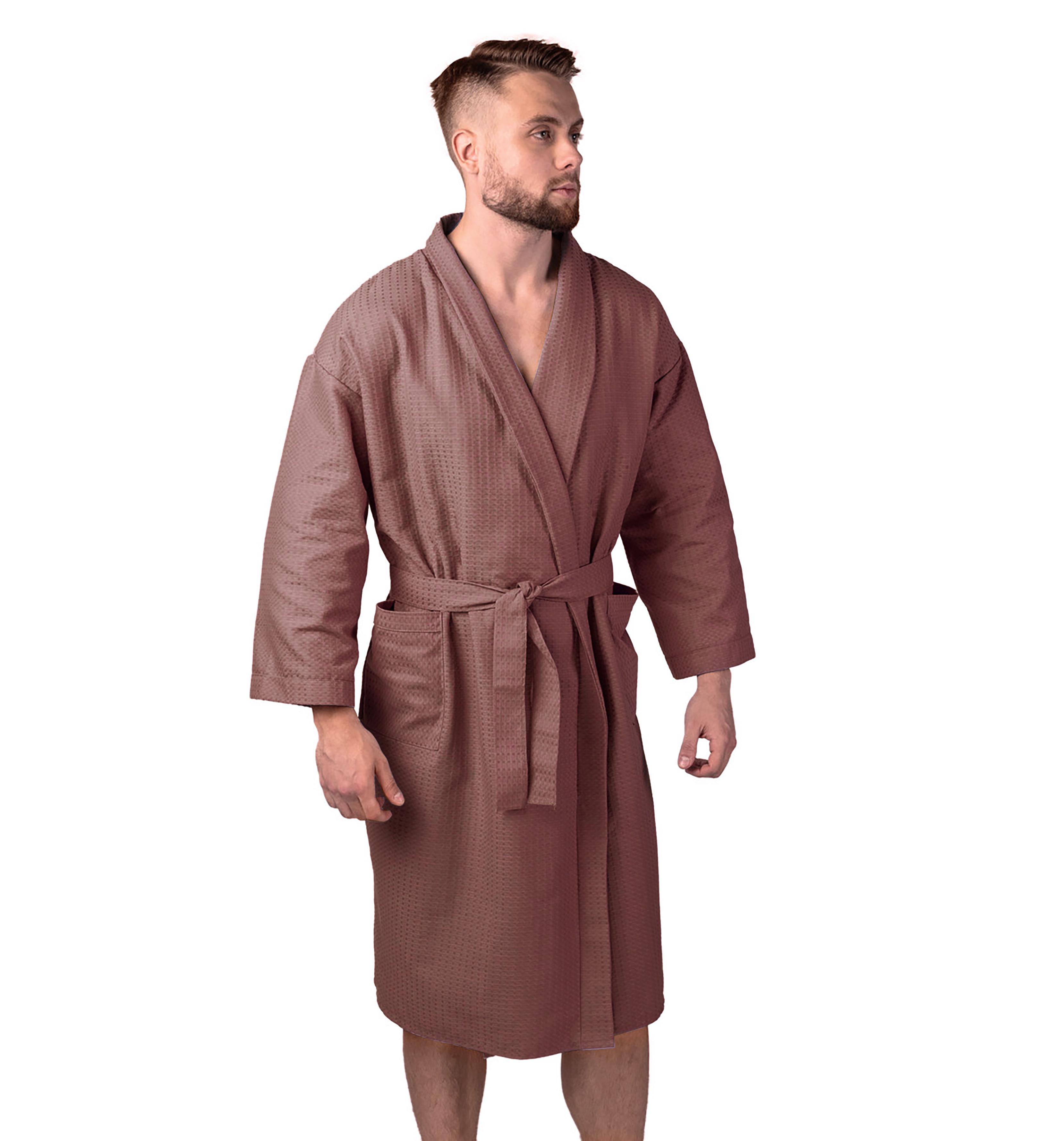 Халат мужской Luxyart Кимоно M р. 46-48 вафельный (LS-3365)