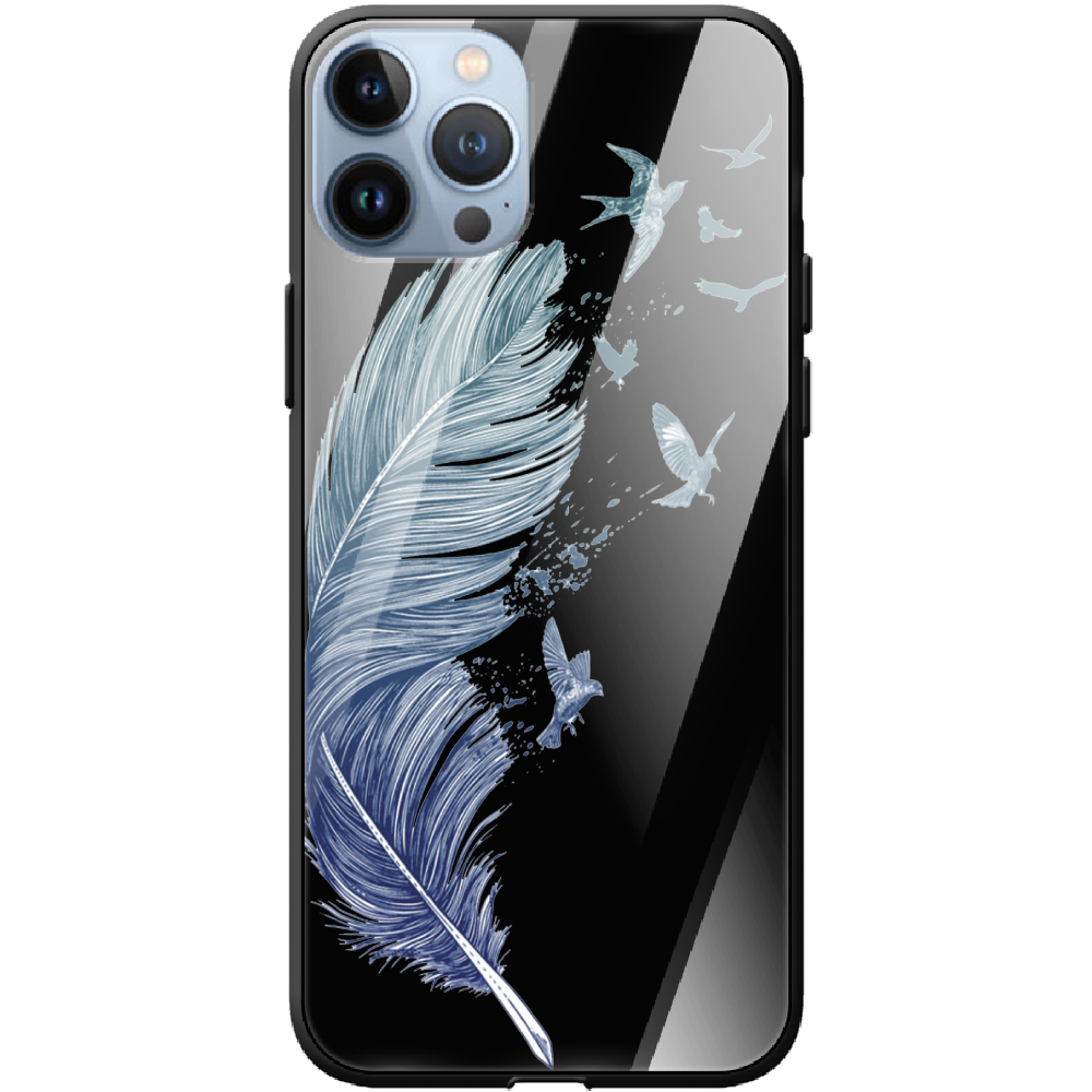 Чохол BoxFace iPhone 13 Pro Feather Чорний силікон зі склом (43365-cc38-43867)