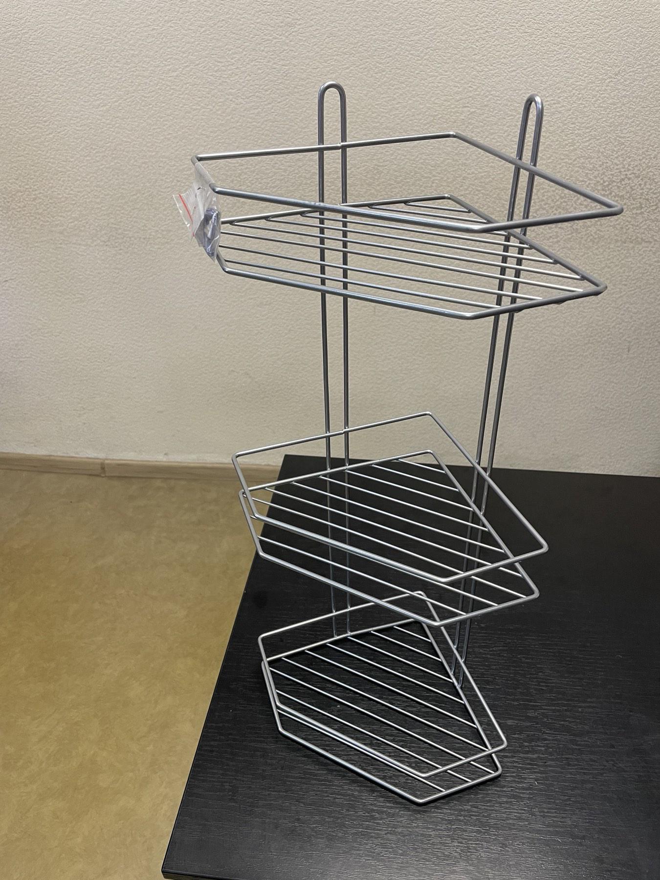 Полка угловая MOBILITY 3-х ярусная для ванной комнаты металлическая 57х20х20х27 см Металлик (26650306) - фото 9 Полка угловая MOBILITY 3-х ярусная для ванной комнаты металлическая 57х20х20х27 см Металлик (26650306) - фото 9