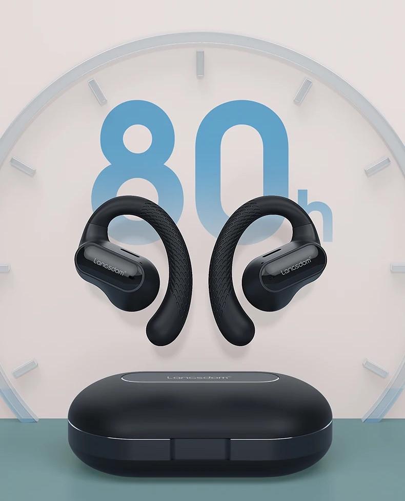 Наушники спортивные беспроводные Langsdom TS05 Open-Ear с микрофоном Black - фото 8
