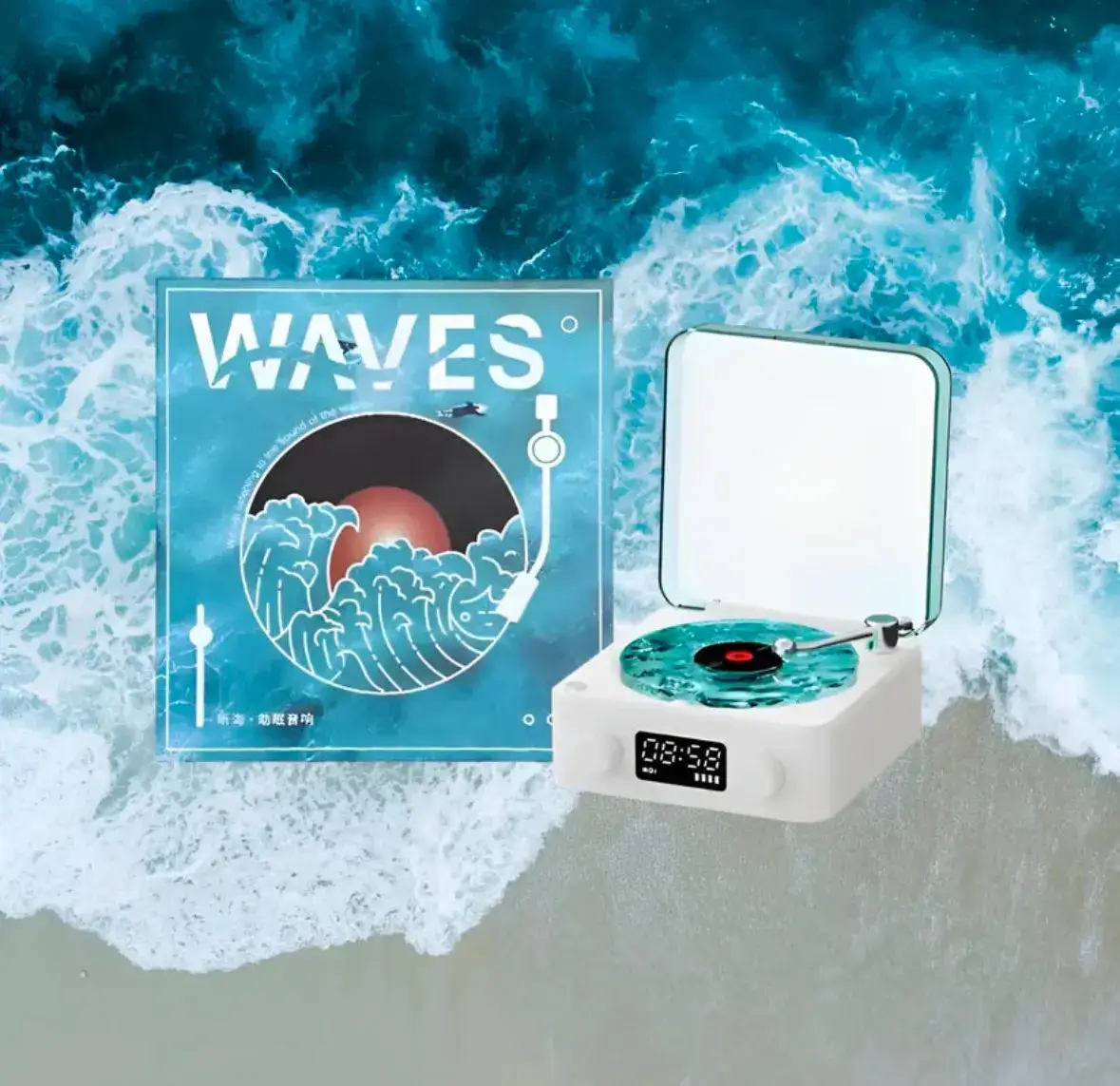 Ночник в стиле ретро-проигрывателя с Bluetooth 14х15х6 см - фото 2 Ночник в стиле ретро-проигрывателя с Bluetooth 14х15х6 см - фото 2