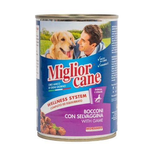 Вологий корм Migliorcane для собак зі шматочками дичини 405 г