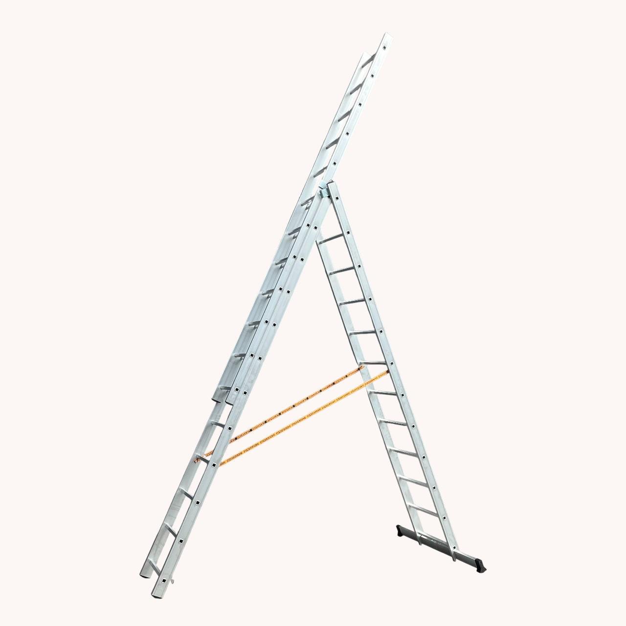 Лестница алюминиевая трехсекционная Техпром Ultra 3х13/9,3 м (10313) - фото 7