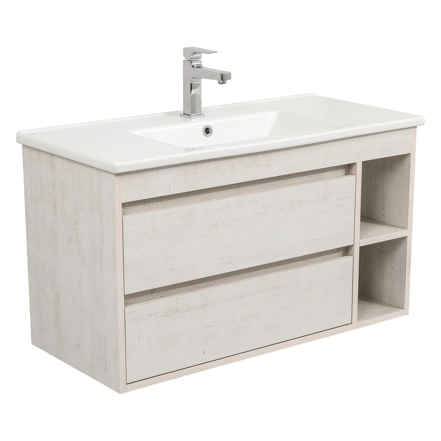 Тумба у ванну Aqua Rodos Шельф 100x44 підвісна з умивальником CeraStyle Arte Дерево (АР000082703)