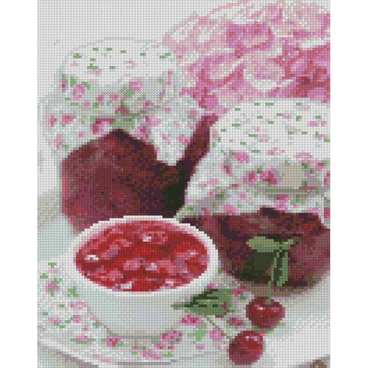 Алмазная мозаика Strateg Премиум Вишневый джем 30x40 см (HX418)