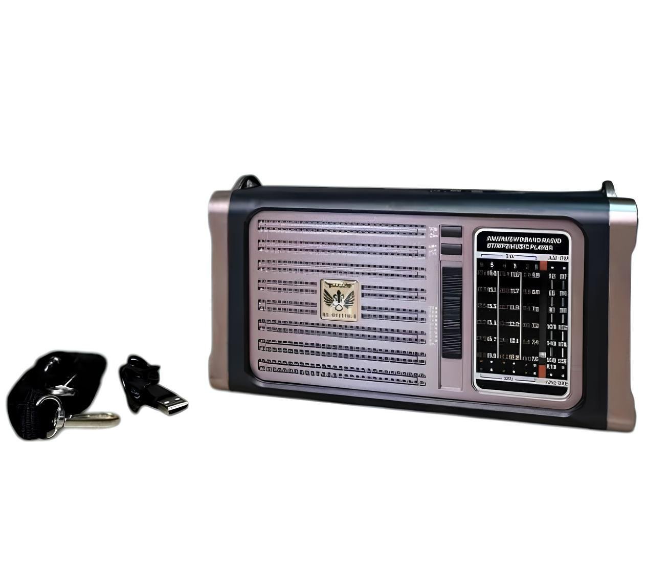 Радіоприймач Golon RX-BT2318LS з Bluetooth/USB/SD/FM/AM/SW з сонячною панеллю та ліхтариком (ML-05054)