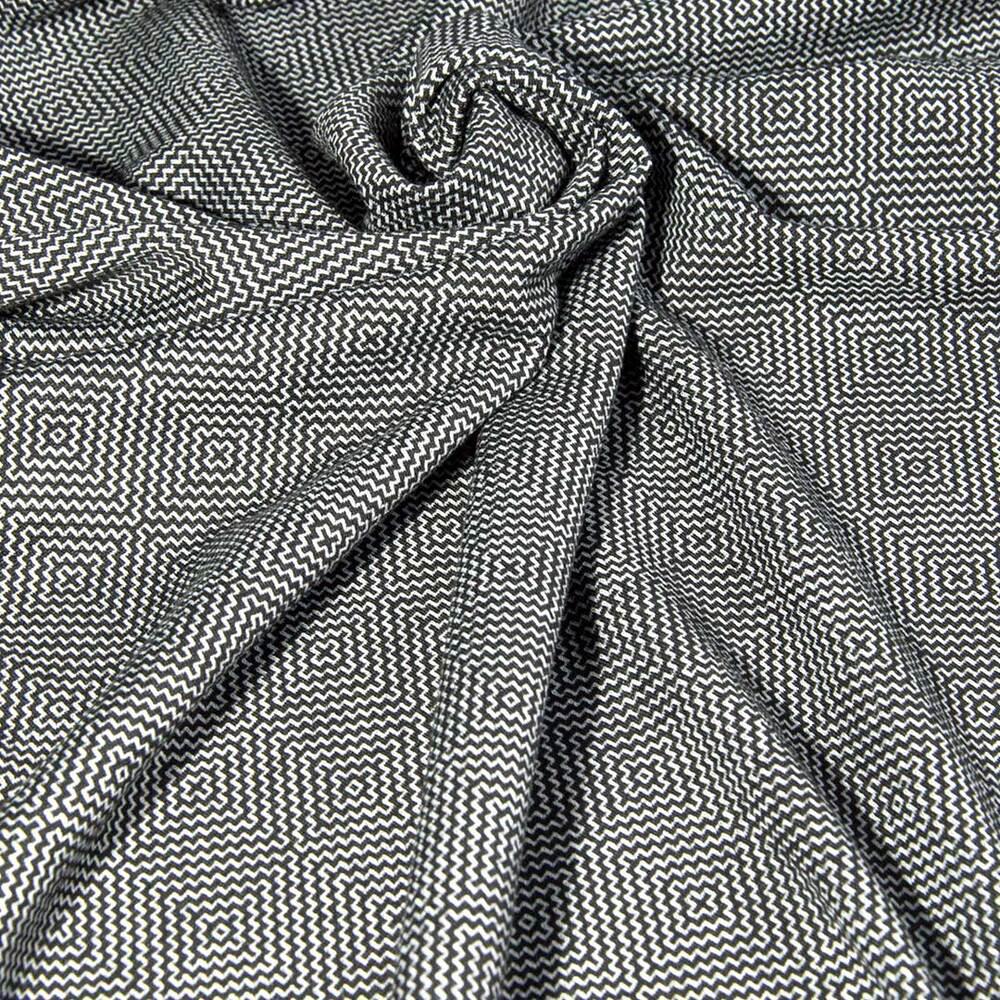 Ткань трикотаж жаккард V-D8 Квадро Черный (19097)