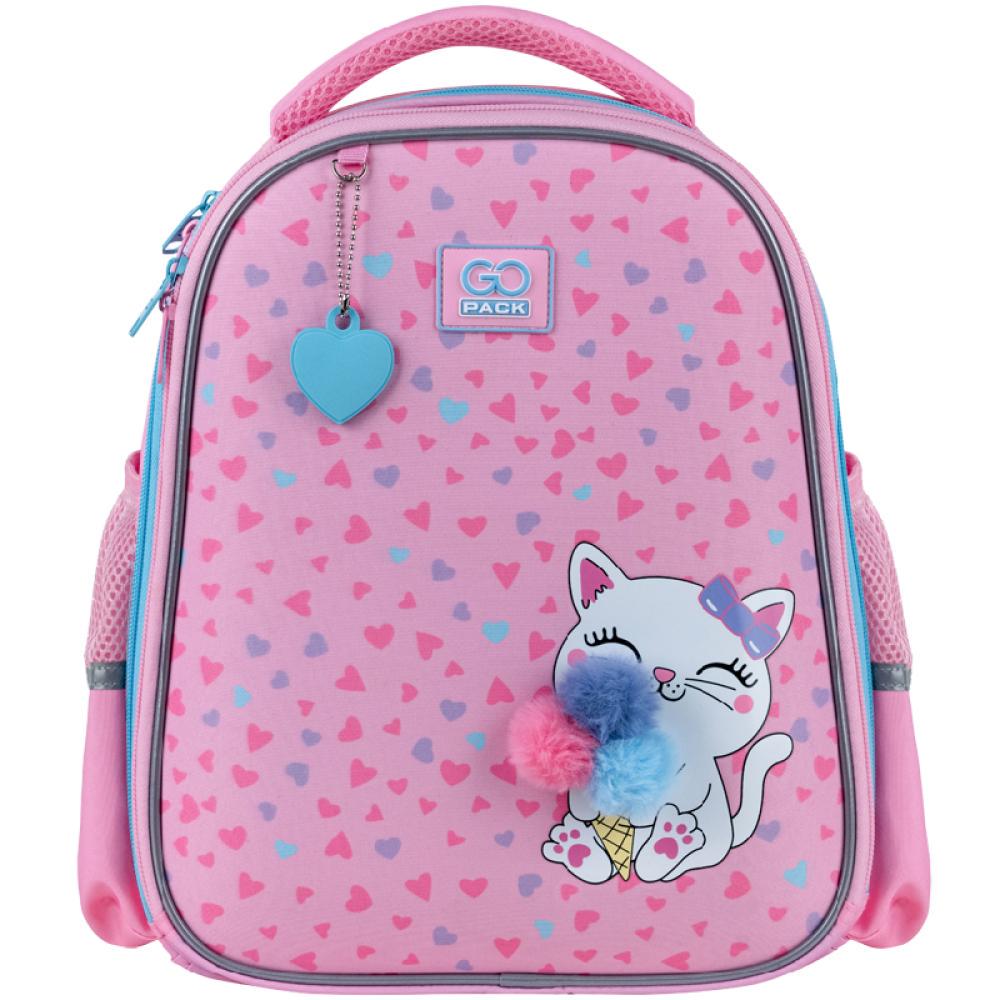 Рюкзак школьный GoPack Education Fluffy Kitten 34.5x26x12,5 см 12 л Розовый (GO25-165S-2)