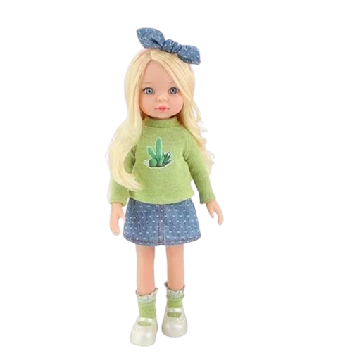 Лялька для гри зі знімним одягом в сукні з довгим волоссям 33 см Рожевий (2694835254)