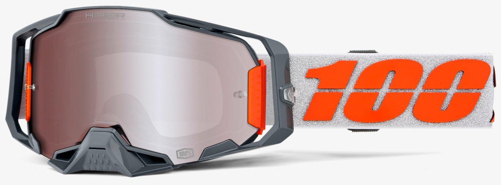 Мотоокуляри 100% ARMEGA HiPER Goggle Silver/HiPER Silver Lens (50268)