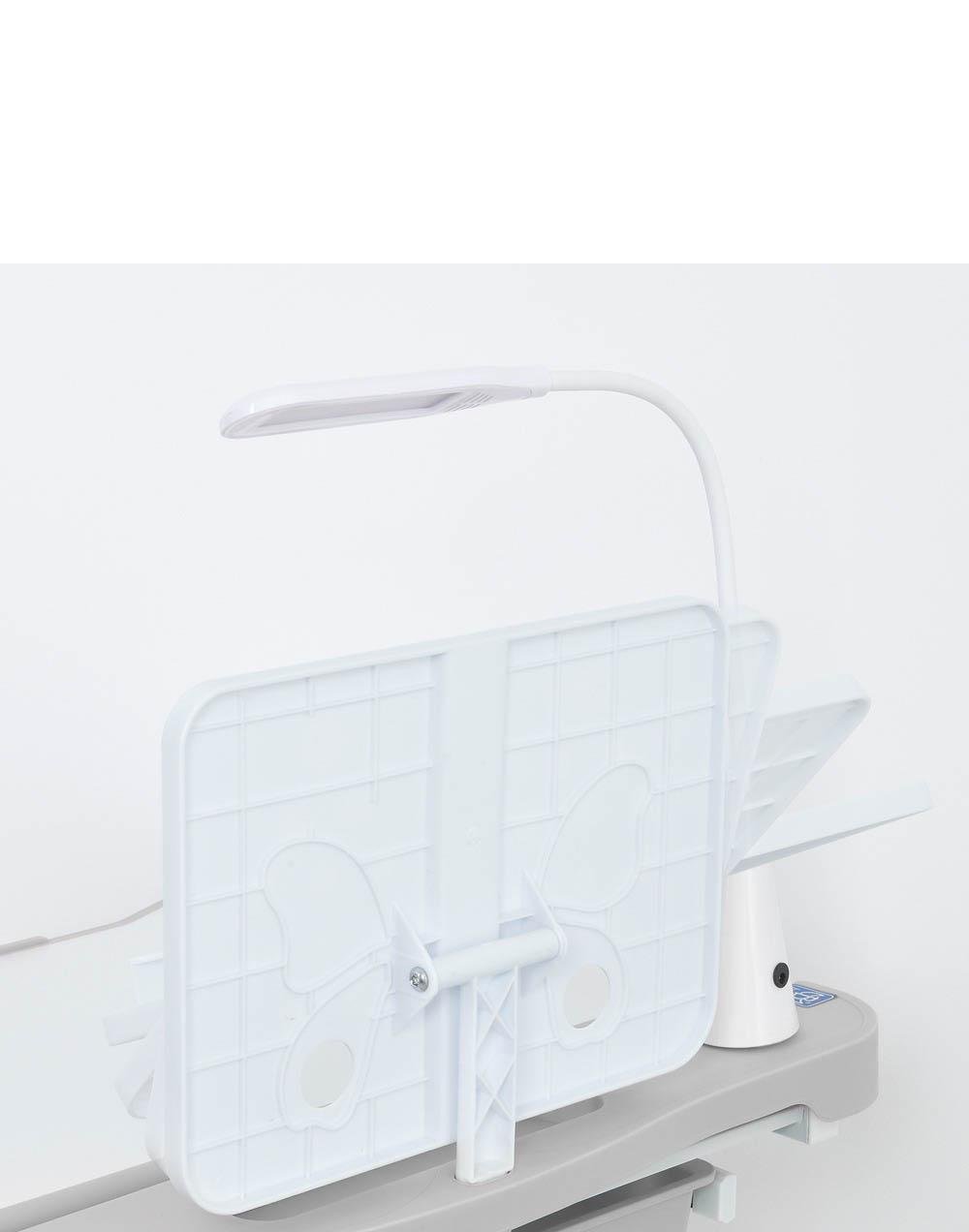 Дитяча парта одномісна зі стільчиком Bambi регульована з лампою та підставкою для книг M Біло-сірий (5068-11) - фото 4