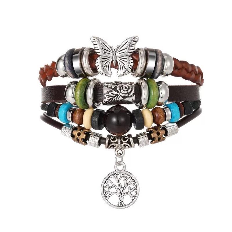 Браслет многослойный с подвеской Бабочка и дерево жизни Type B6 (2002758582)