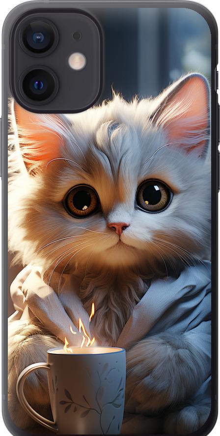Чехол на iPhone 12 Mini White cat (5646t-2071-42517)