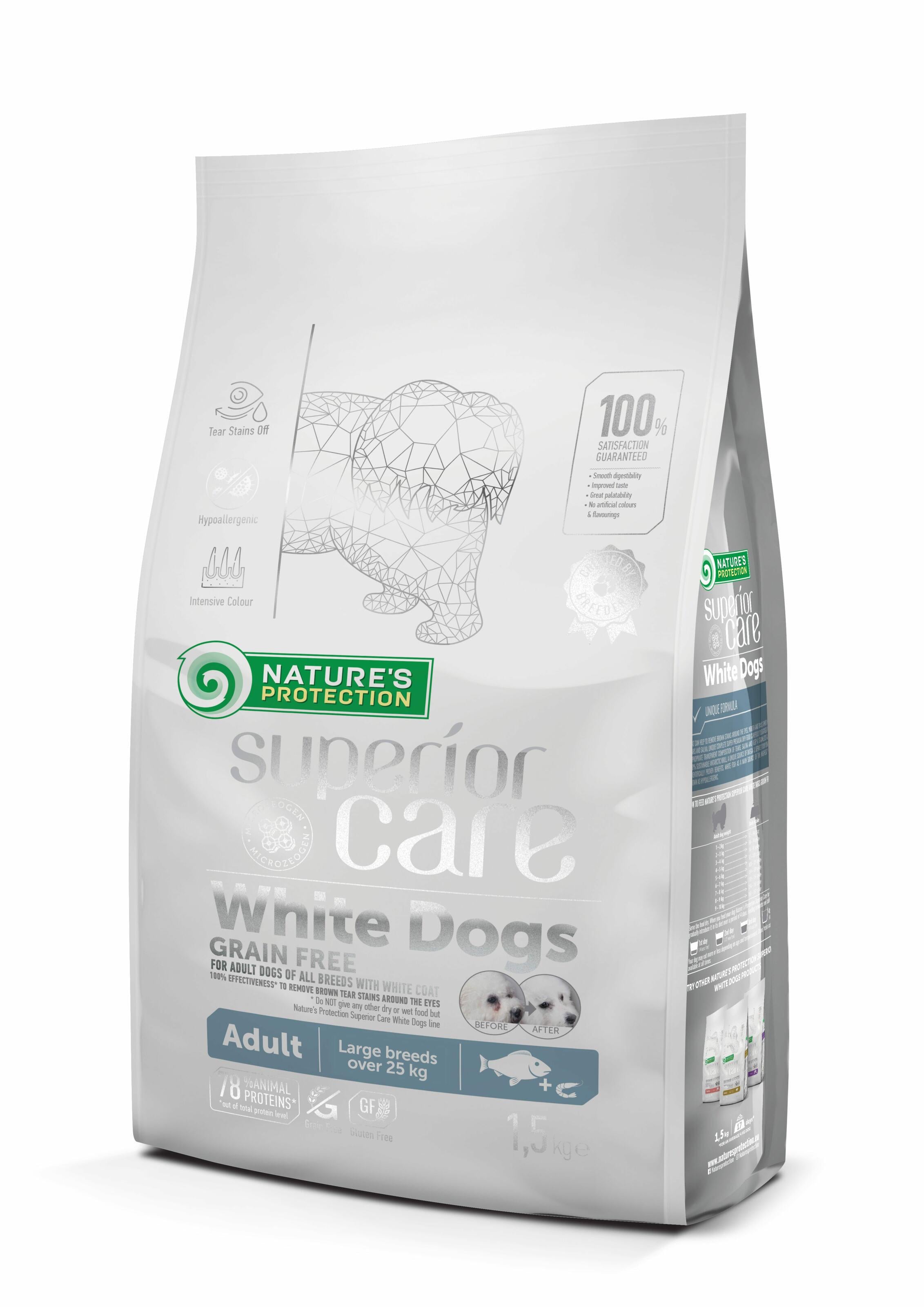 Корм сухий для собак великих порід Superior Care White Dogs 1,5 кг
