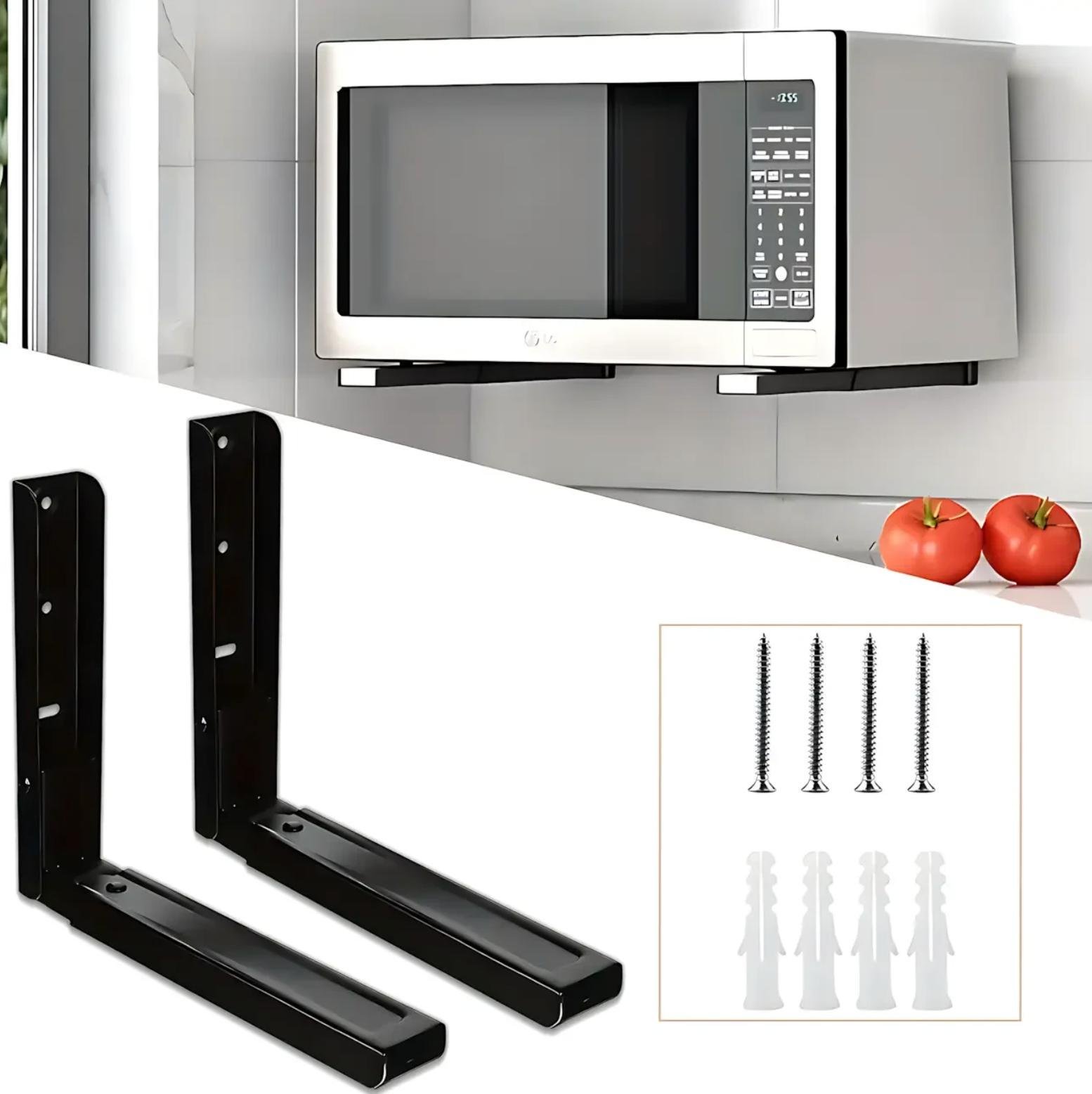 Кронштейн для мікрохвильової печі 250х465 мм Чорний (23739710) - фото 2