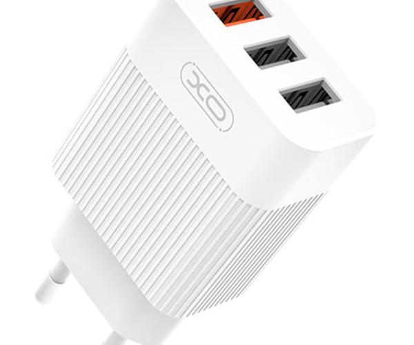 Устройство зарядное сетевое XO L72 QC3.0 3USB 18 W 3А cable Lightning White - фото 3 Устройство зарядное сетевое XO L72 QC3.0 3USB 18 W 3А cable Lightning White - фото 3