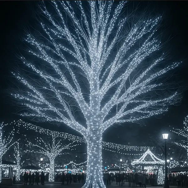 Гирлянда нить уличная 1000 LED 100 м от сети черная нить Белый - фото 3