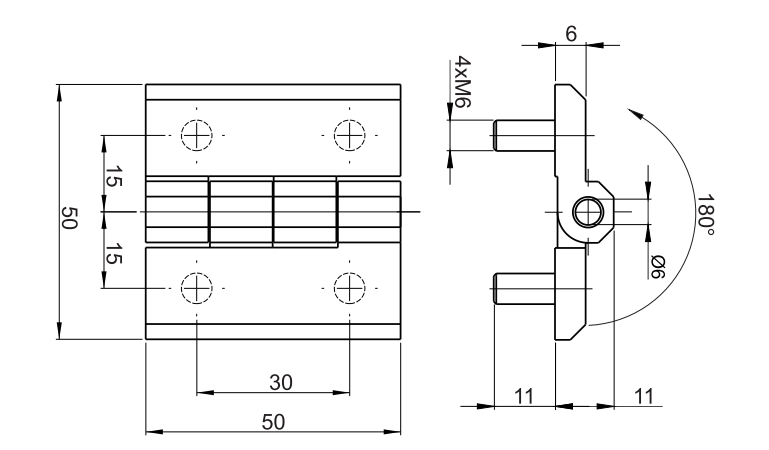 Петля зовнішня Roztocze ZN65.002 Cr хромована 50x50 мм - фото 4