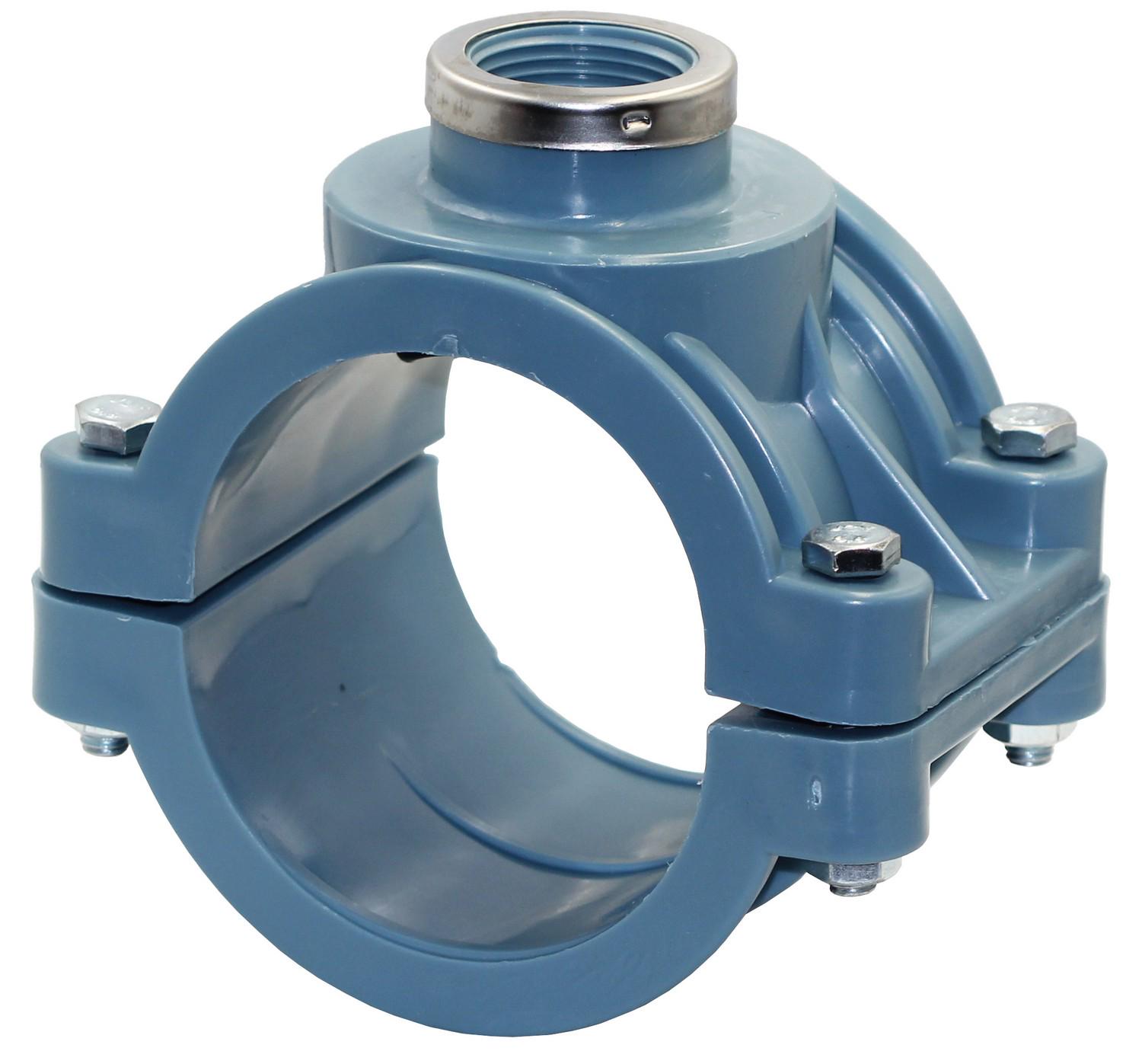 Седловая врезка-хомут обжимной ITAL d 90 мм с внутренней резьбой 1" (AR3161)