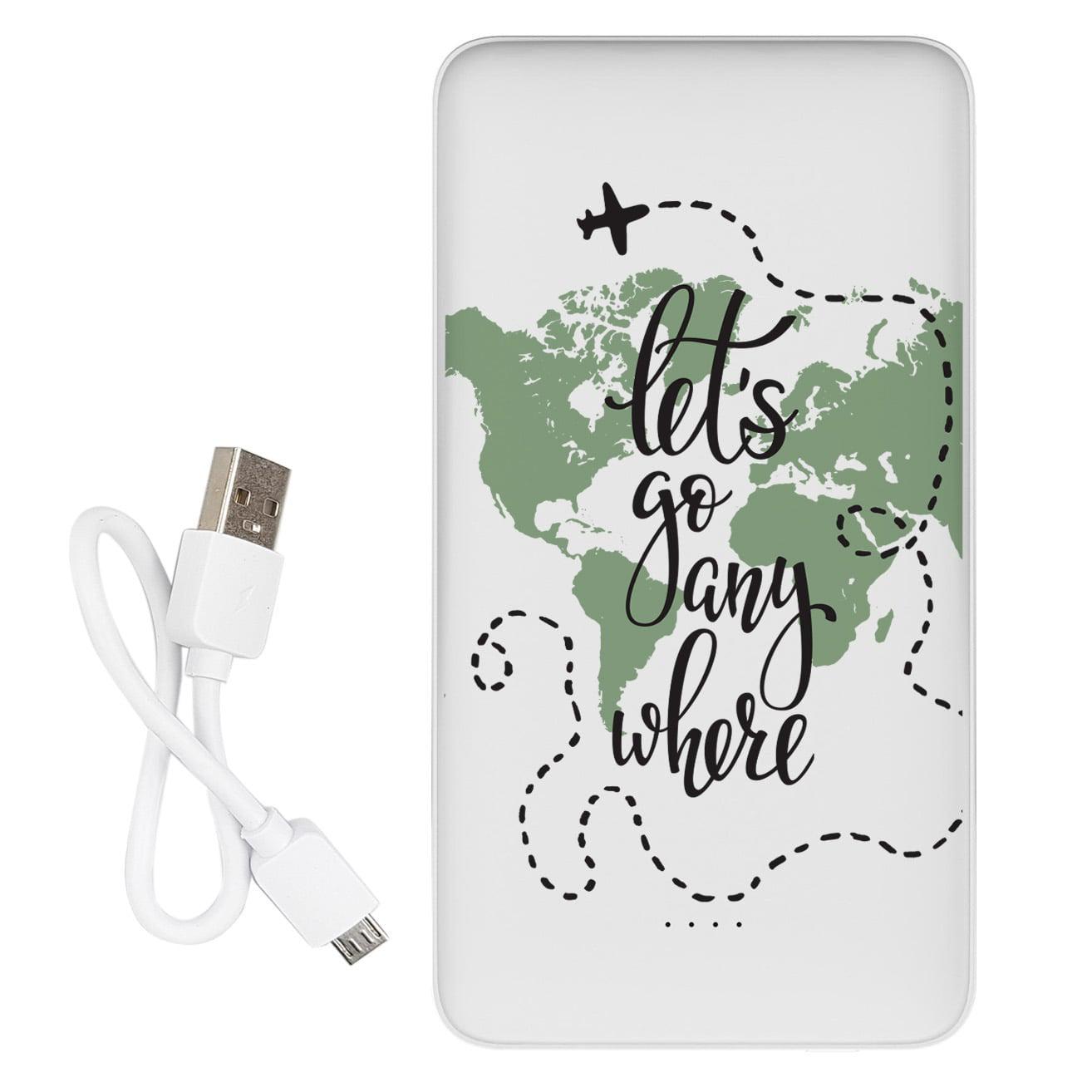 Повербанк с принтом "Lets go any where" 10000 mAh Повербанк с принтом "Lets go any where" 10000 mAh