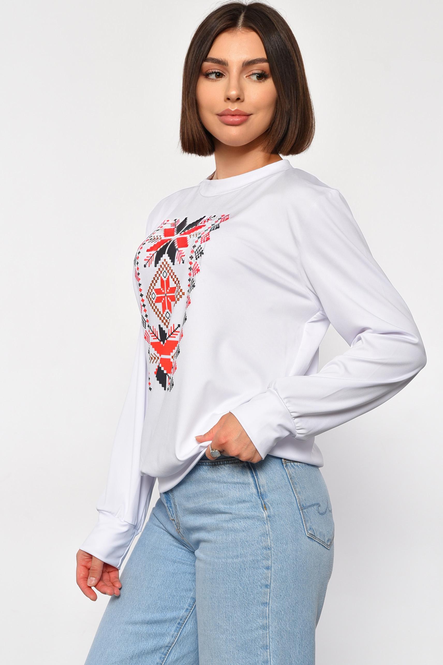 Світшот жіночий з малюнком L-XL Білий (185599) - фото 2 Світшот жіночий з малюнком L-XL Білий (185599) - фото 2