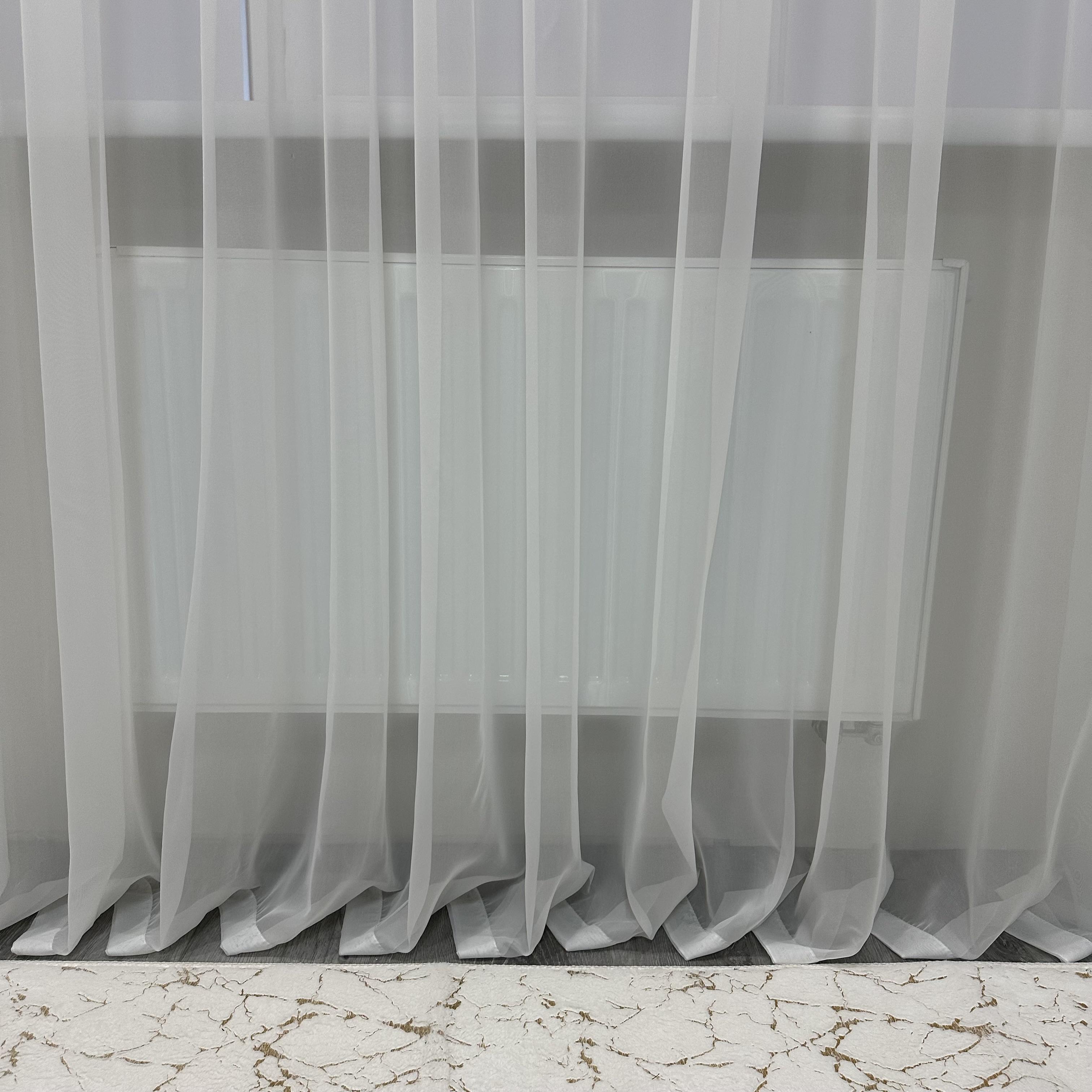 Тюль шифоновий готовий на тасьмі 300х270 см Білий (ТШ-3)