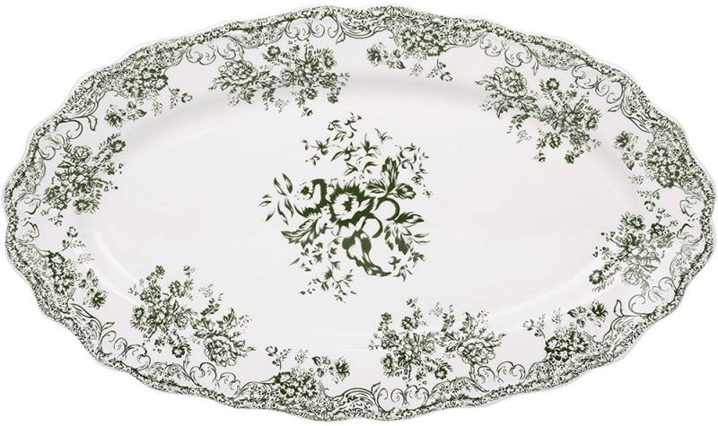 Блюда овальные Vintage Rose фарфоровые 6 шт. 36х21 см