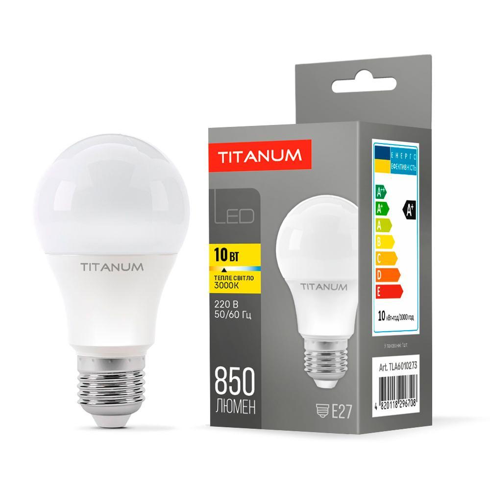 Світлодіодна лампа TITANUM A60 10W E27 3000K (27829916)