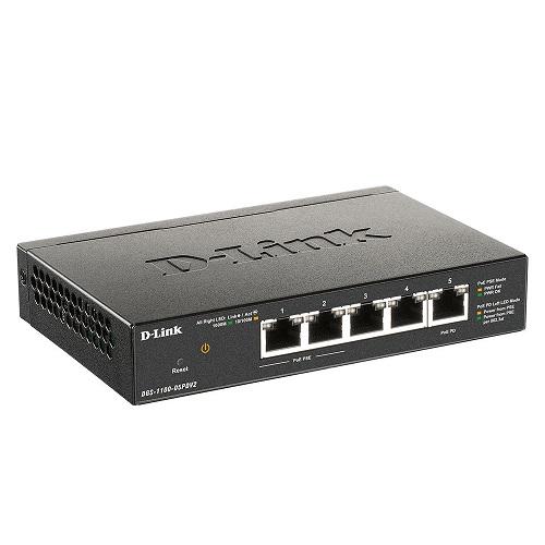 Комутатор D-Link DGS-1100-05PDV2 2xGE/2xGE PoE/1xGE PD WebSmart (587878) - фото 2