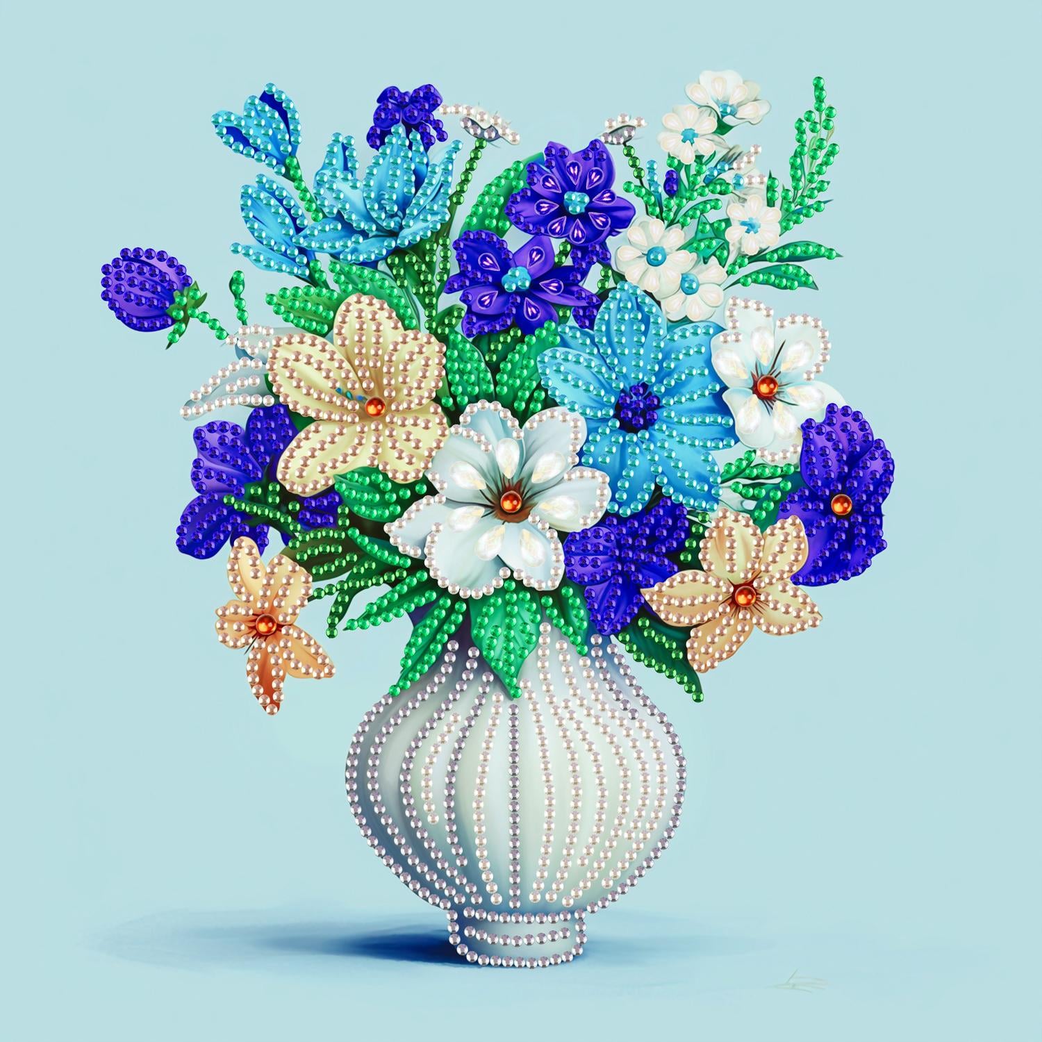 Алмазна мозаїка Brushme Квіти у вазі 25x25 см (BH027) Алмазна мозаїка Brushme Квіти у вазі 25x25 см (BH027)