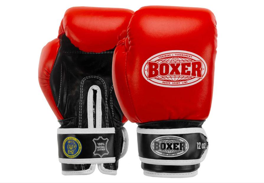 Боксерские перчатки BOXER 2001-FK ФБУ кожа KPC 1.0 мм р. 12 Красный (8585053829225)