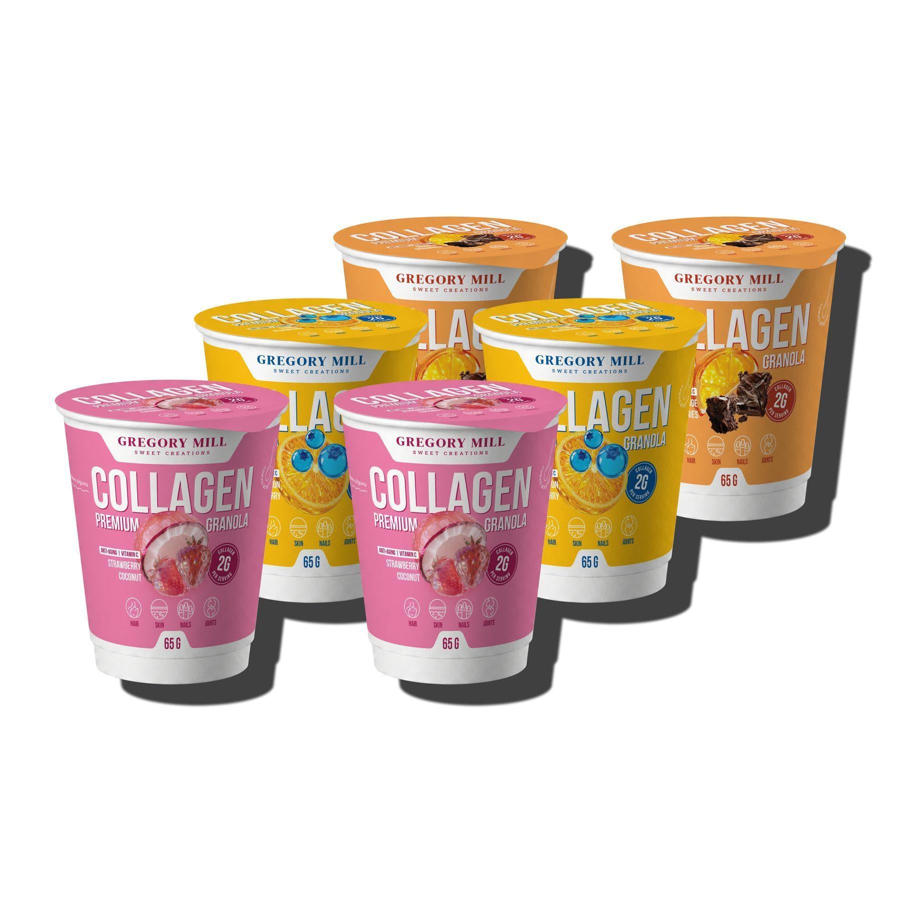 Набір Gregory Mill Premium Granola 2Go MIX Колагенова гранола 6х65 г 390 г (GG-10-745)