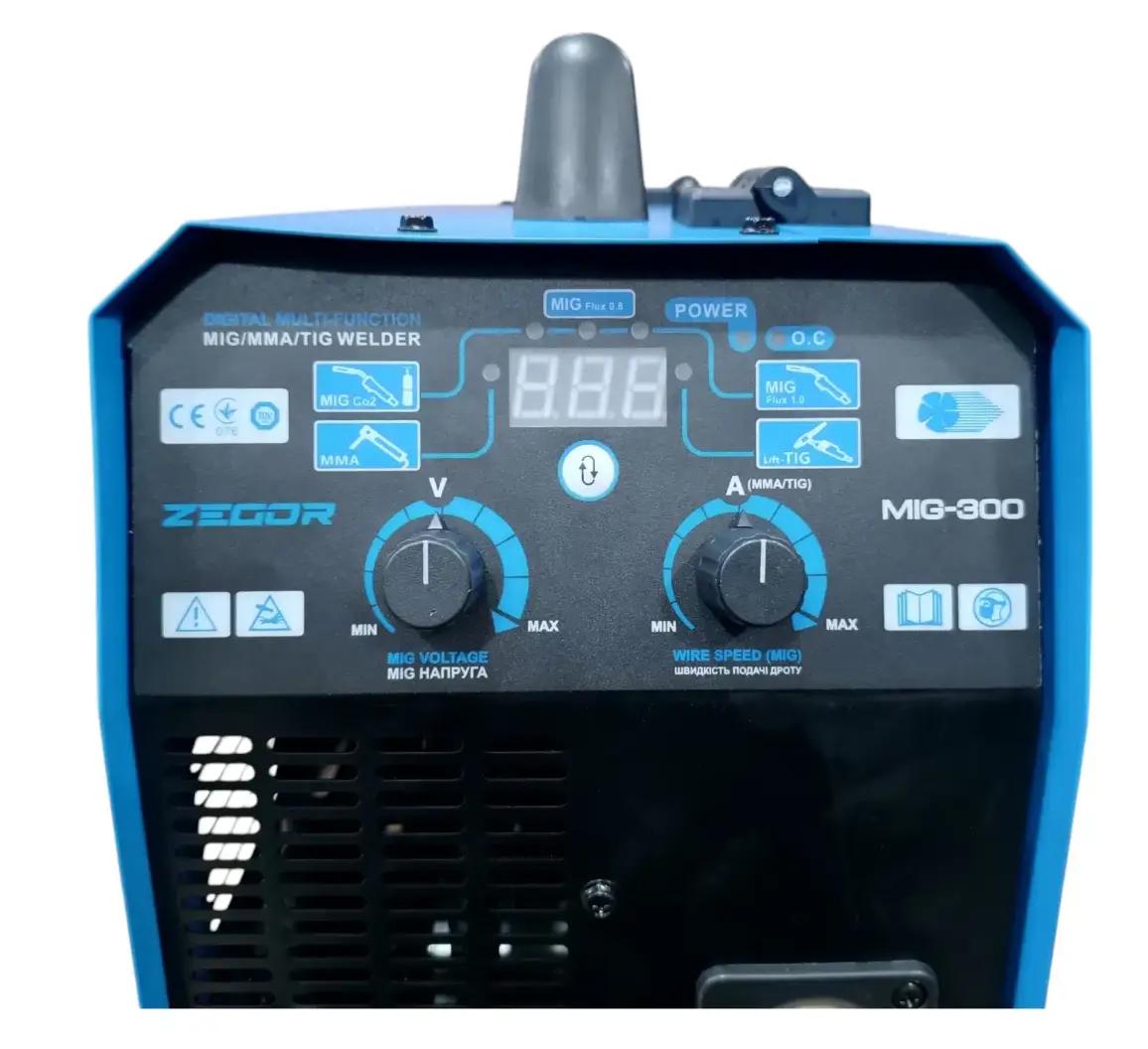 Інверторний зварювальний апарат Zegor MIG-300/IGBT/4 КВт 3в1 MIG TIG MMA - фото 4 Інверторний зварювальний апарат Zegor MIG-300/IGBT/4 КВт 3в1 MIG TIG MMA - фото 4