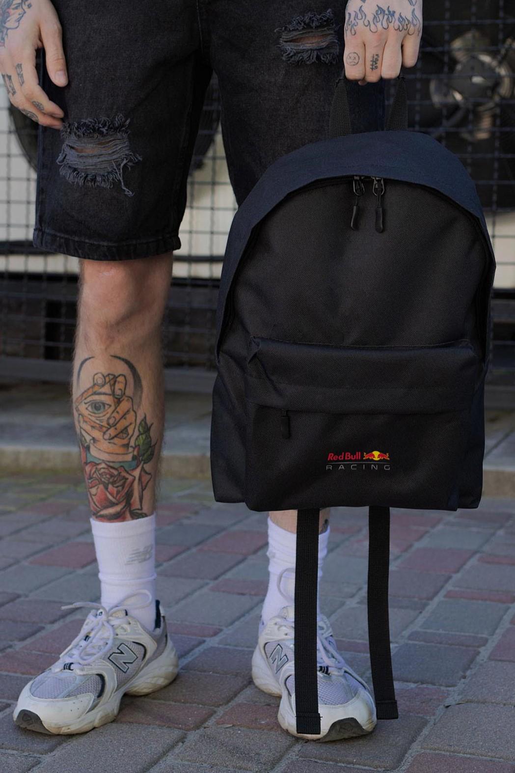 Рюкзак повседневный Without Compact унисекс с принтом RedBull Black (8049978)