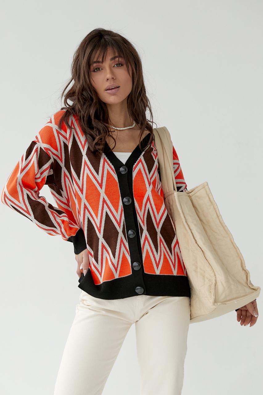 Кардиган женский oversize M Оранжевый (9528148)