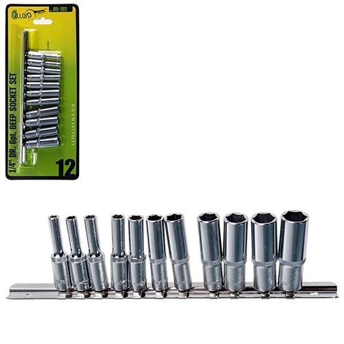 Набір головок високих Alloid 1/4 "на планці, 4-13 мм. 12 пр. НГП-2012