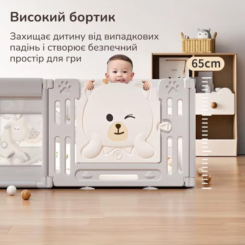 Манеж Lumpurini Tindario с пластиковой дверью и мешочком для игрушек L (NEW01150) - фото 2 Манеж Lumpurini Tindario с пластиковой дверью и мешочком для игрушек L (NEW01150) - фото 2