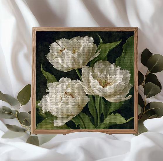 Набор для вышивки крестом Шепот лепестков 14CT канва Аида с нанесенным рисунком 40x40 см 2865082293)