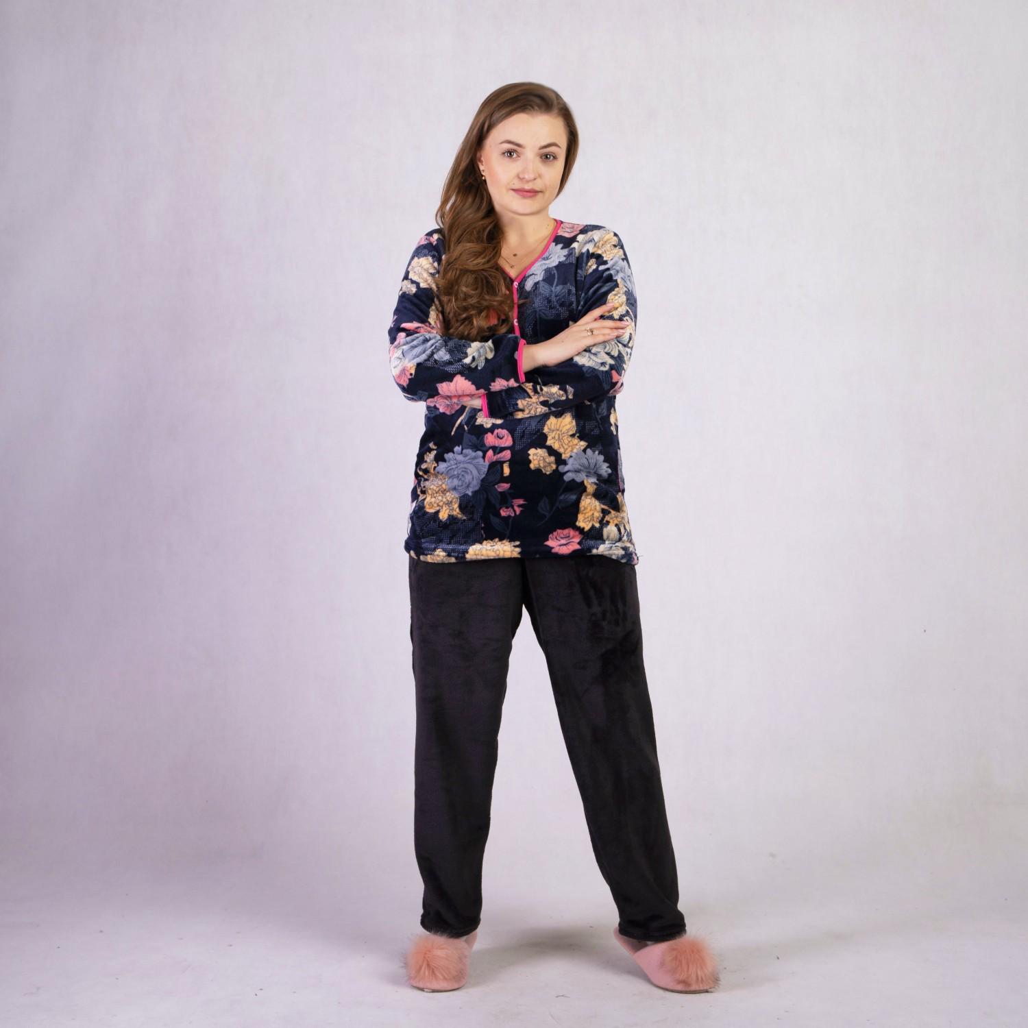 Пижама женская махровая GO-IN TN7-1974 р. 64-66 Черный (TN7-1974-6) - фото 2