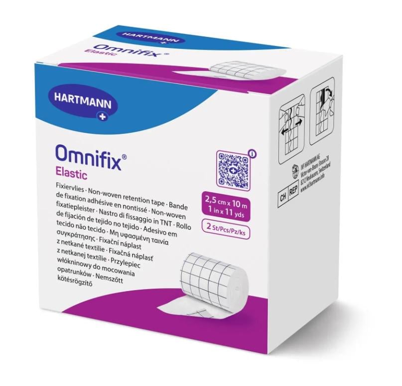 Пластырь эластичный фиксирующий Omnifix Elastic на нетканой основе 2,5 см 10 м