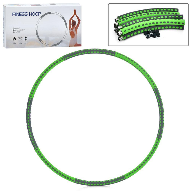 Обруч массажный OSPORT для похудения Зелено-серый (MS 4477) - фото 2 Обруч массажный OSPORT для похудения Зелено-серый (MS 4477) - фото 2