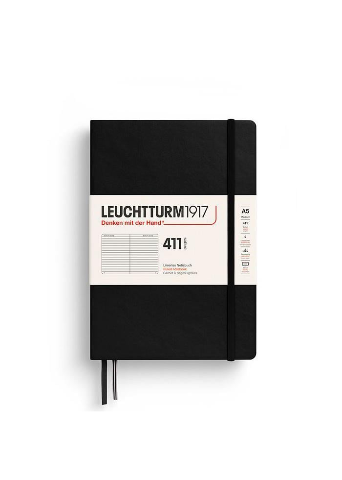 Блокнот Leuchtturm1917 средний линия Черный (372932) - фото 1 Блокнот Leuchtturm1917 средний линия Черный (372932) - фото 1